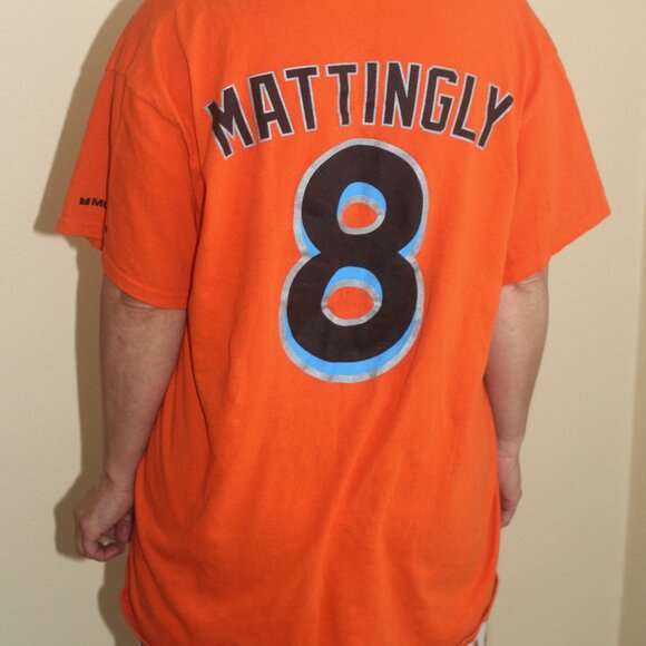 Marlins FL Mattingly 8 Monster Baseball Gildan Graphic Double Tee - Picture 4 of 6